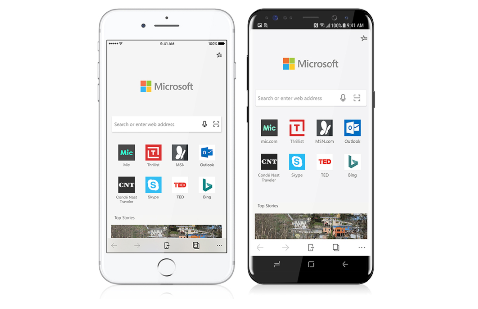 Microsoft Edge para android y iphone